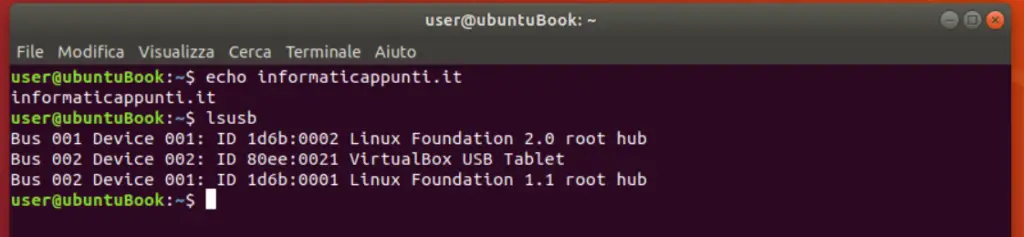 output comando lsusb