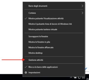 Aprire Gestione Attività (task manager)