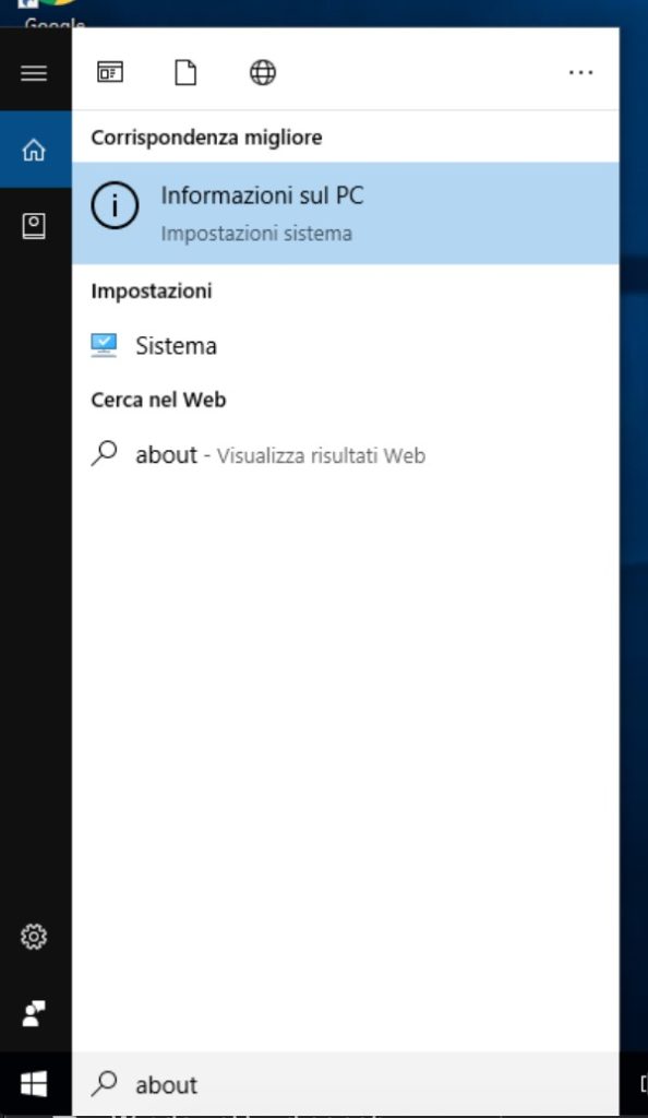 Aprire Informazioni sul PC