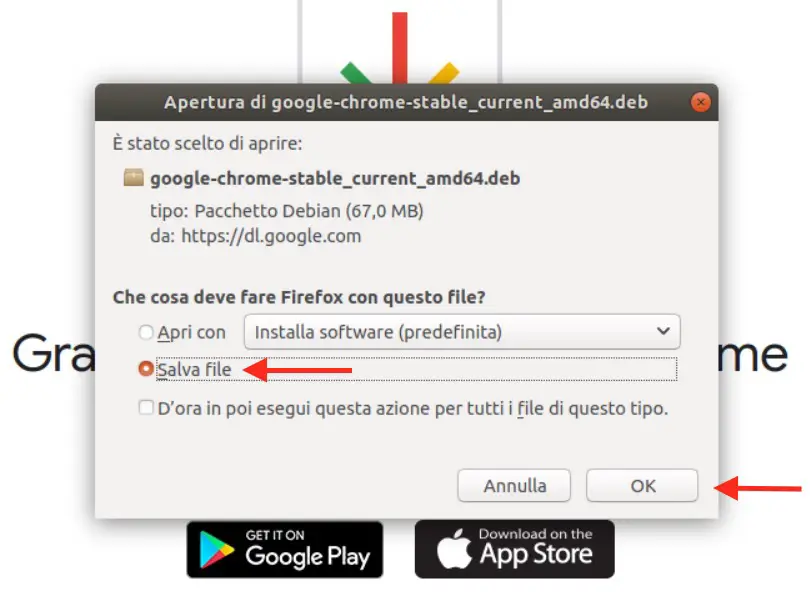 download chrome - salva file