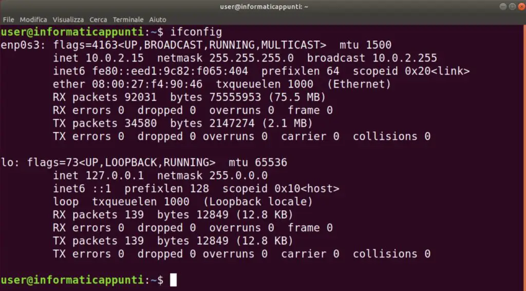 Vedere il MAC address su linux