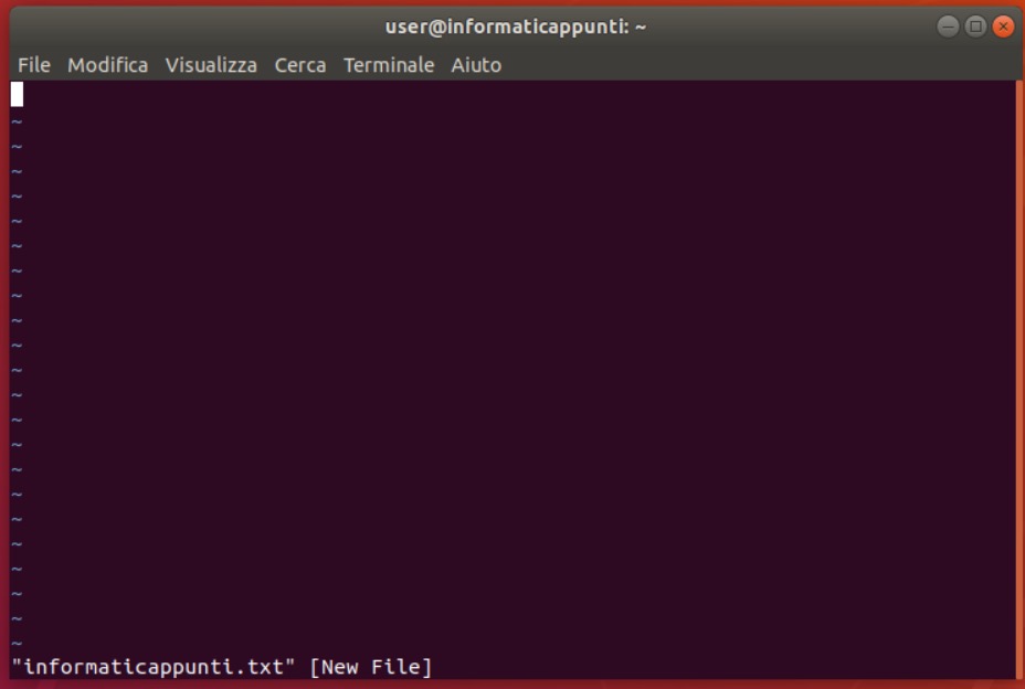 vi nuovo file