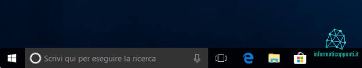 La barra di ricerca di windows