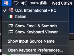 Il nuovo menu per attivare la tastiera virtuale su mac