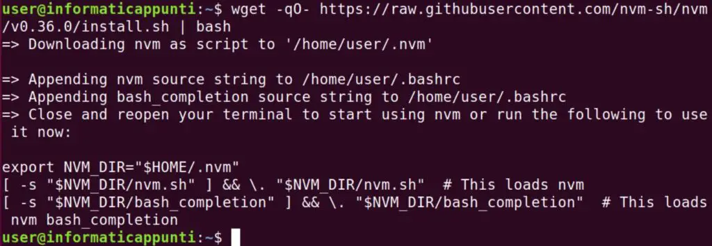 wget nvm install