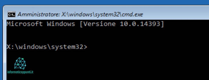 Prompt dei comandi aperto all'avvio di windows